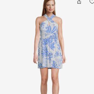 Lilly Pulitzer Montecito Skirted Romper – Blue Floral | Size L | New Without Tag